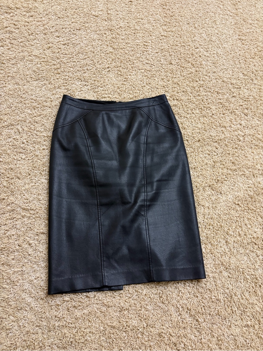 BCBGMaxAzria Black Faux Leather Pencil Skirt